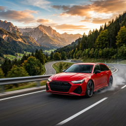 Audi RS6 Avant thumbnail showing grey V8 estate car