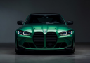 BMW M3 Competition in Isle of Man Green showing aggressive M-sport kidney grille