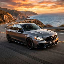 Mercedes-AMG C63 S thumbnail showing dark performance sedan